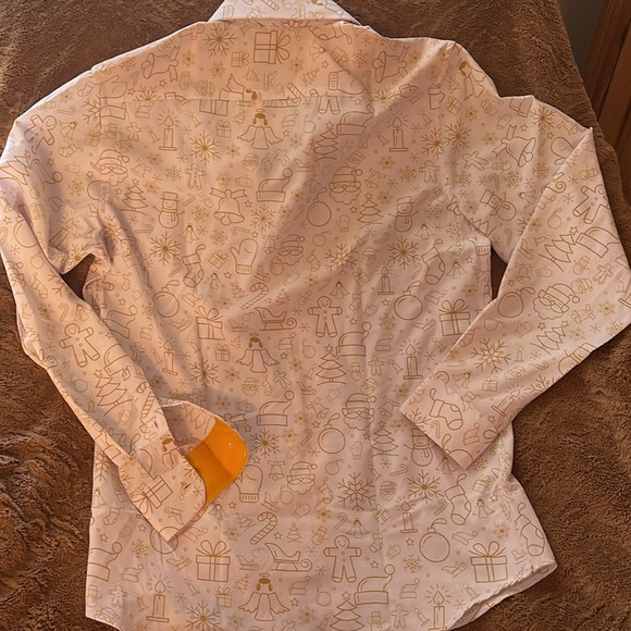 Tom Baine Holiday Collection White shirt. Large 16-16.5 NWT. Slim fit. - Picture 10 of 10